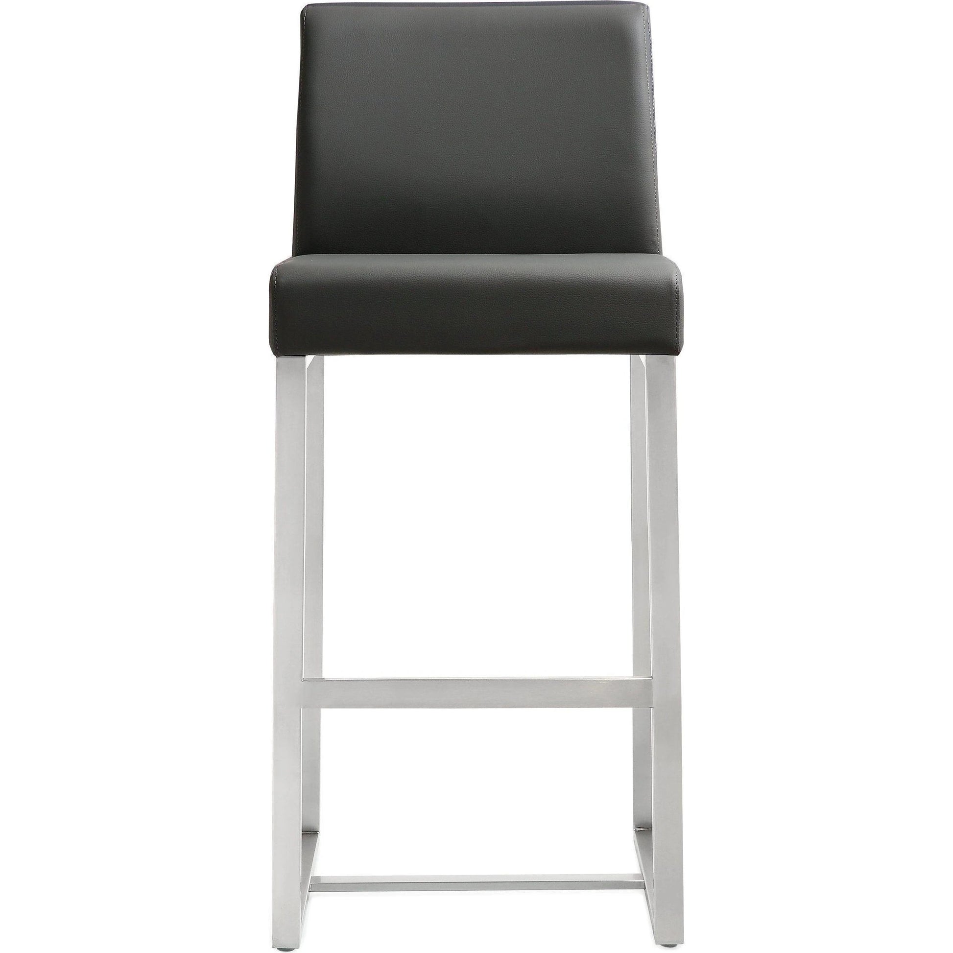 Denmark Steel Counter Stool (Set of 2) by TOV Furniture. Made from stainless steel, eco leather in a modern style.