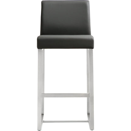 Denmark Steel Counter Stool (Set of 2) by TOV Furniture. Made from stainless steel, eco leather in a modern style.