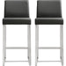 Denmark Steel Counter Stool (Set of 2) by TOV Furniture. Made from stainless steel, eco leather in a modern style.