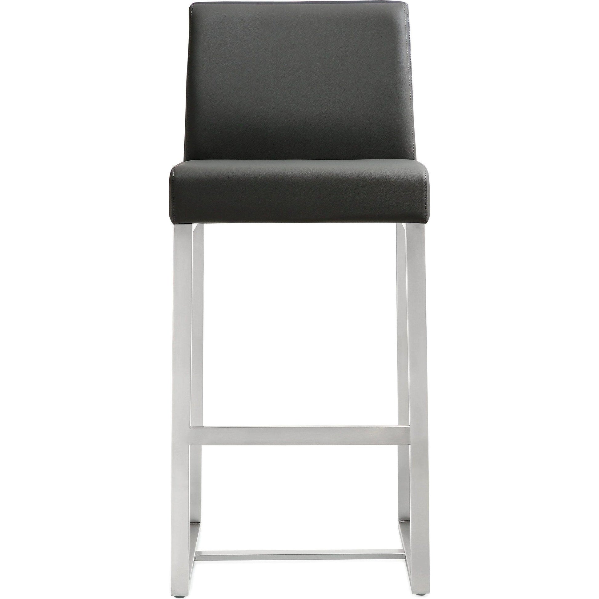 Denmark Steel Counter Stool (Set of 2) by TOV Furniture. Made from stainless steel, eco leather in a modern style.