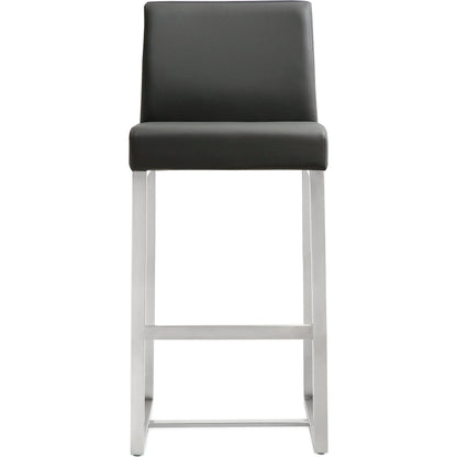 Denmark Steel Counter Stool (Set of 2) by TOV Furniture. Made from stainless steel, eco leather in a modern style.