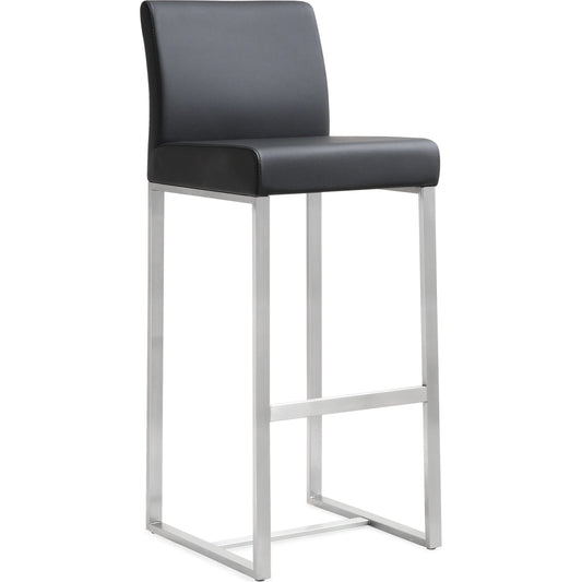 Denmark Steel Barstool by TOV Furniture. Made from stainless steel, eco leather in a modern style.