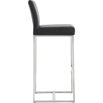 Denmark Steel Barstool (Set of 2) by TOV Furniture. Made from stainless steel, eco leather in a modern style.