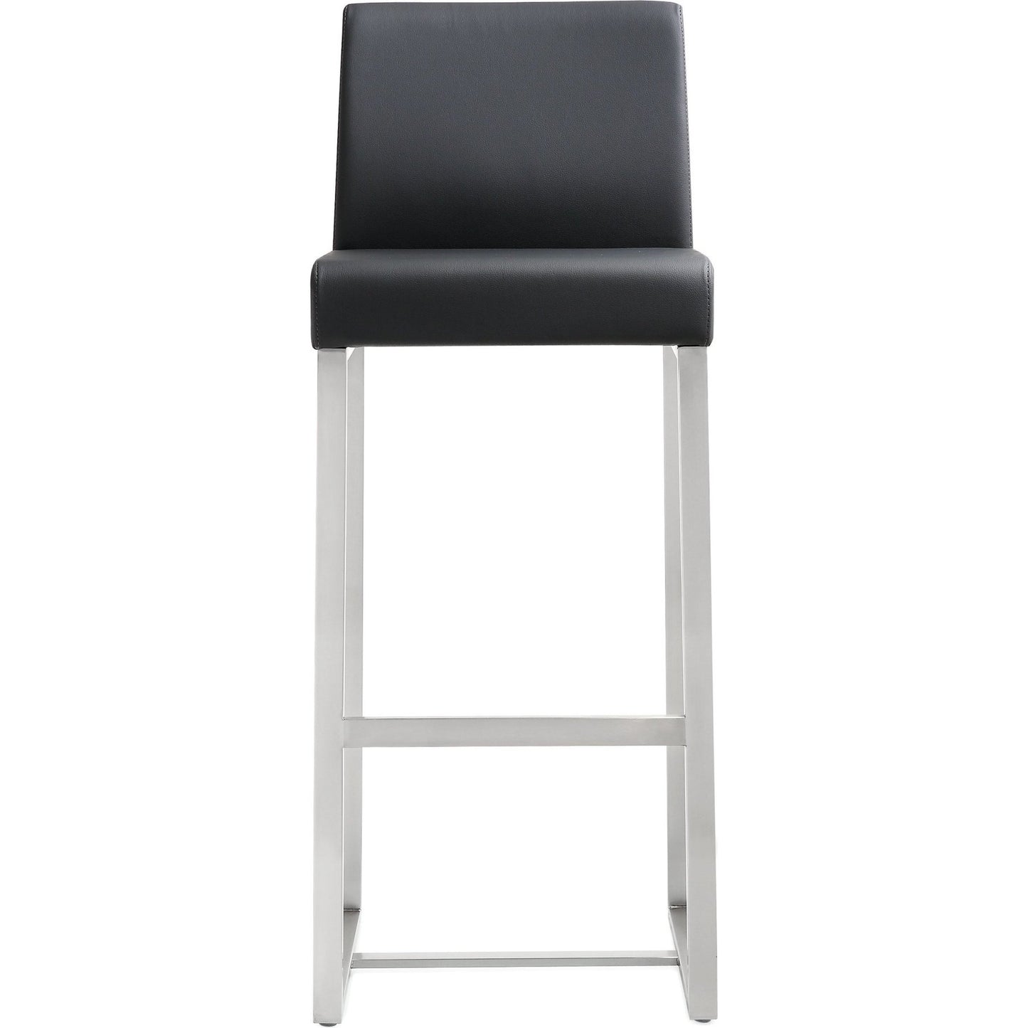 006 S-245376 | Additional Silo | Denmark Steel Barstool (Set of 2) by TOV Furniture. Made from stainless steel, eco leather in a modern style.