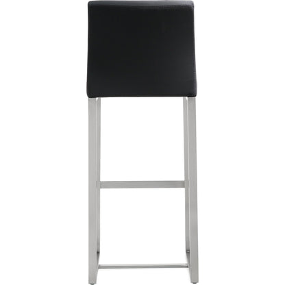Denmark Steel Barstool (Set of 2) by TOV Furniture. Made from stainless steel, eco leather in a modern style.