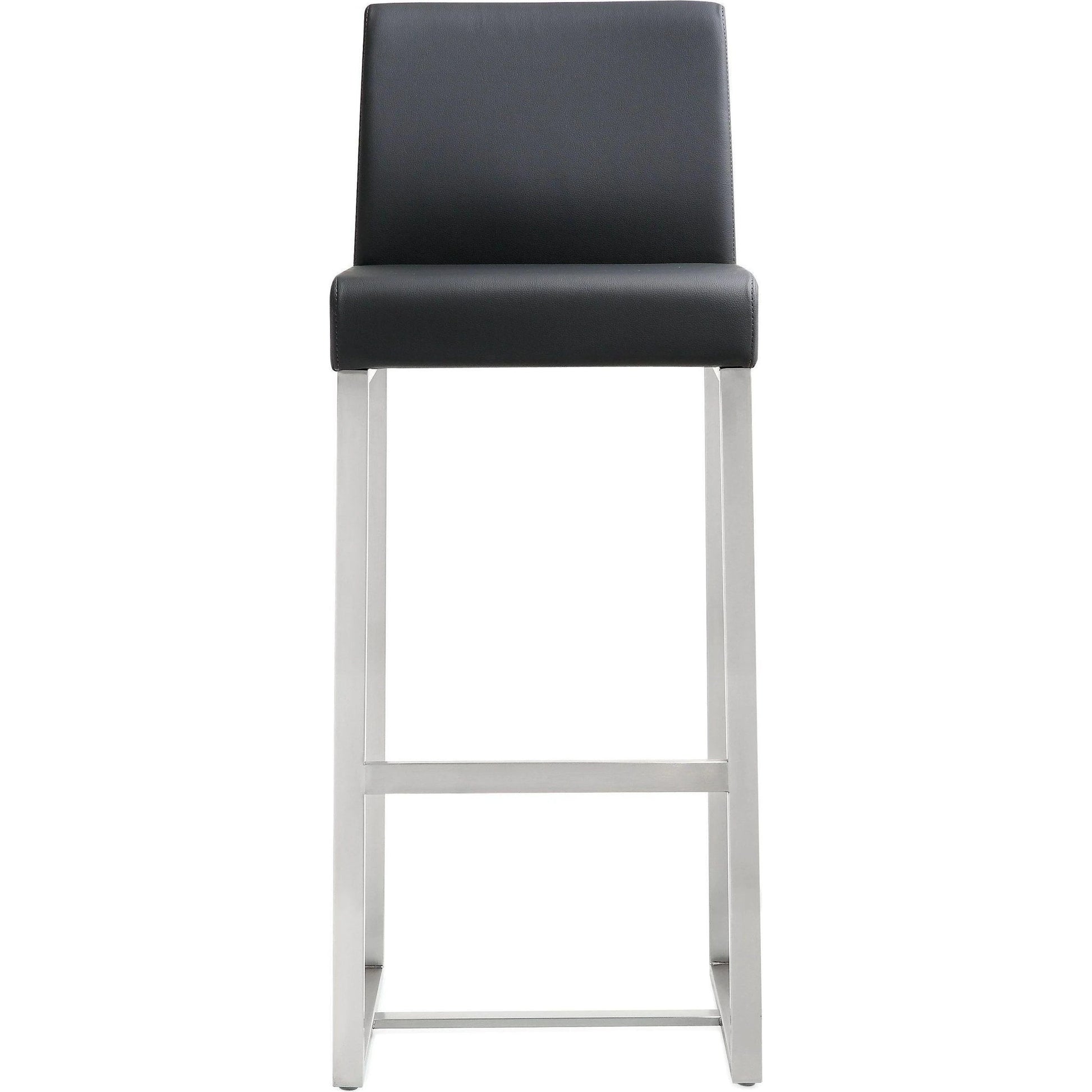 Denmark Steel Barstool (Set of 2) by TOV Furniture. Made from stainless steel, eco leather in a modern style.