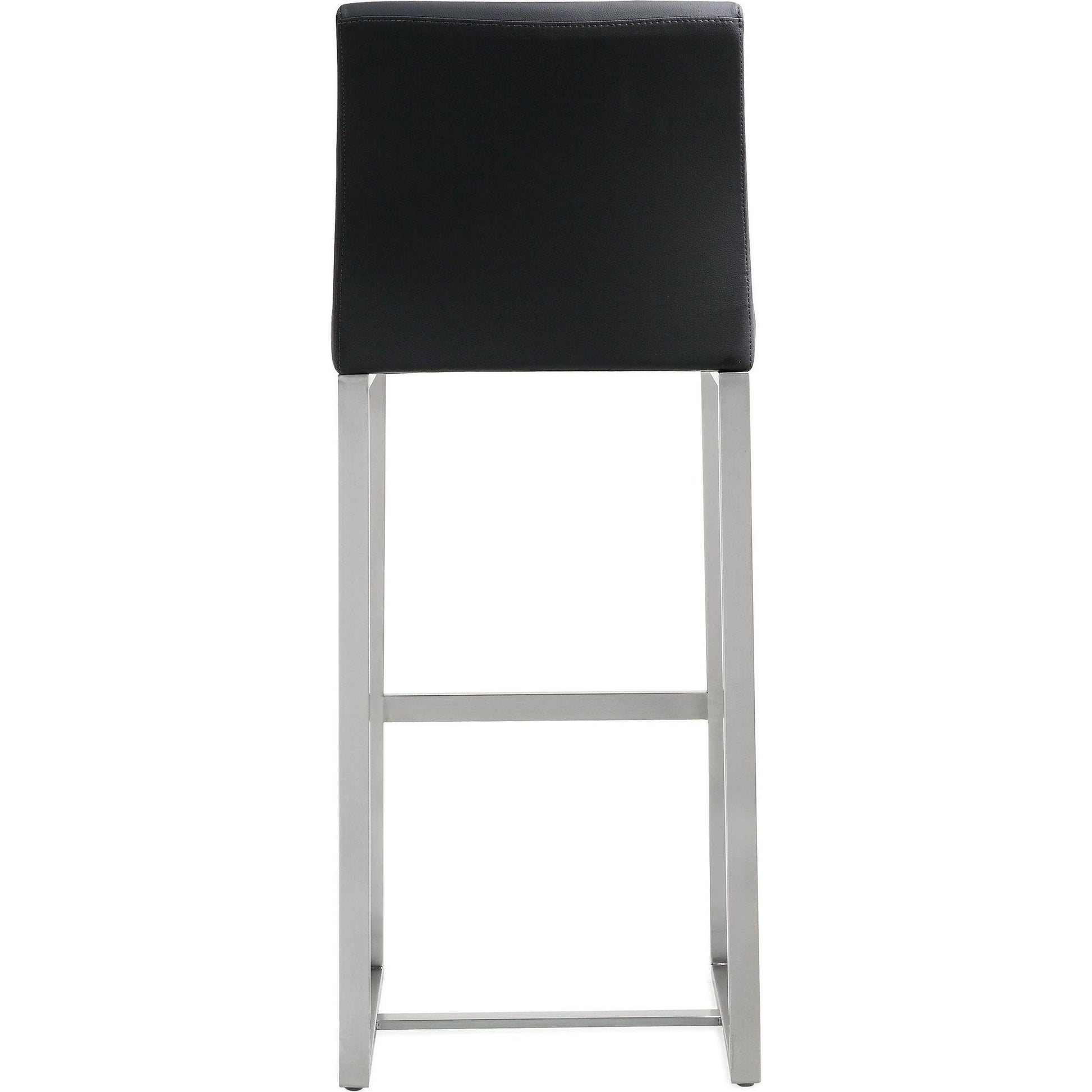 Denmark Steel Barstool (Set of 2) by TOV Furniture. Made from stainless steel, eco leather in a modern style.