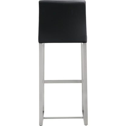 Denmark Steel Barstool (Set of 2) by TOV Furniture. Made from stainless steel, eco leather in a modern style.