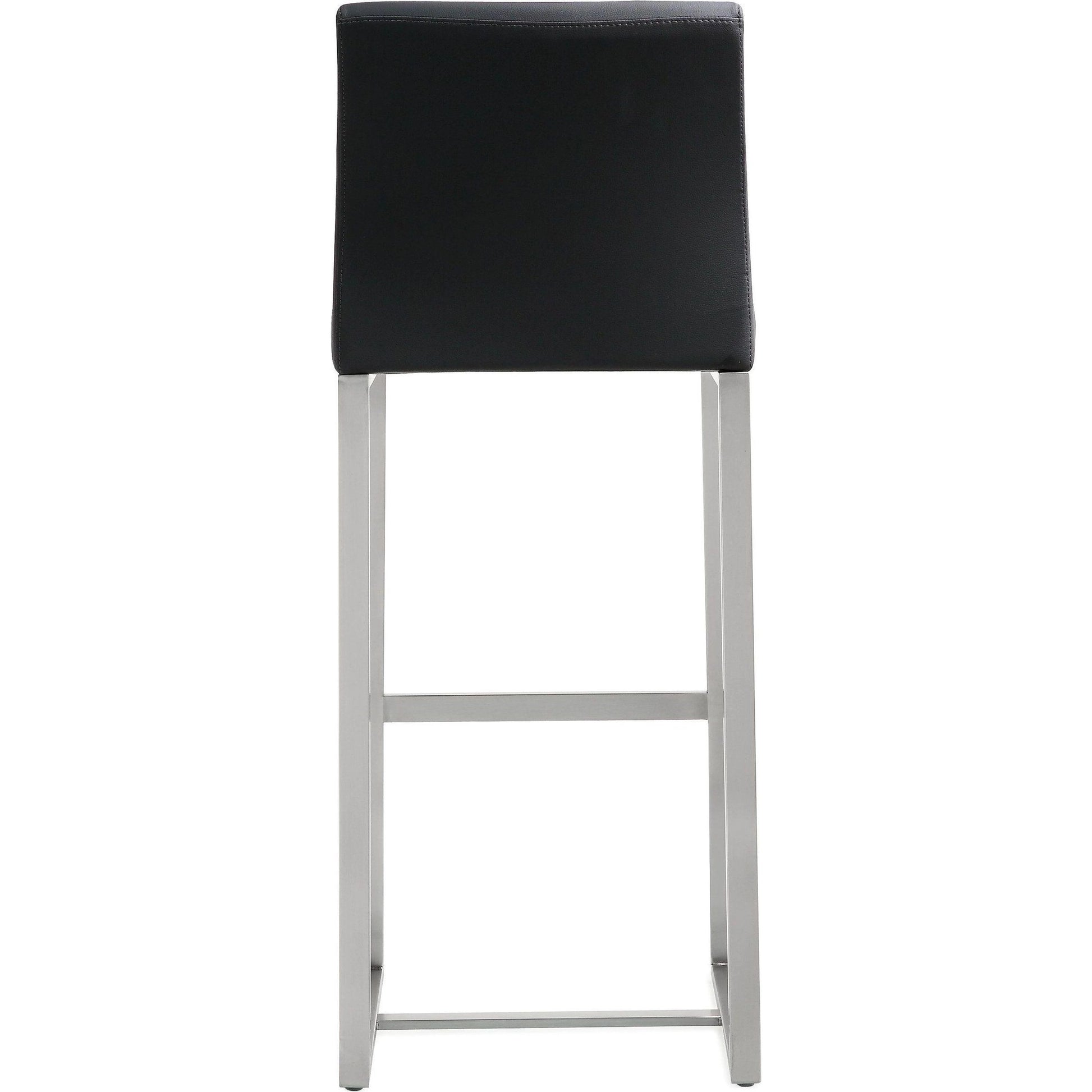 Denmark Steel Barstool (Set of 2) by TOV Furniture. Made from stainless steel, eco leather in a modern style.