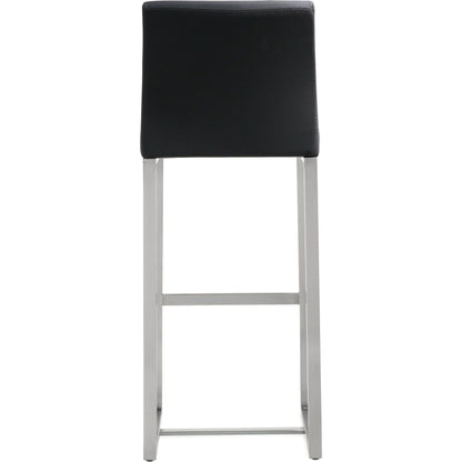 Denmark Steel Barstool (Set of 2) by TOV Furniture. Made from stainless steel, eco leather in a modern style.