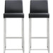 Denmark Steel Barstool (Set of 2) by TOV Furniture. Made from stainless steel, eco leather in a modern style.