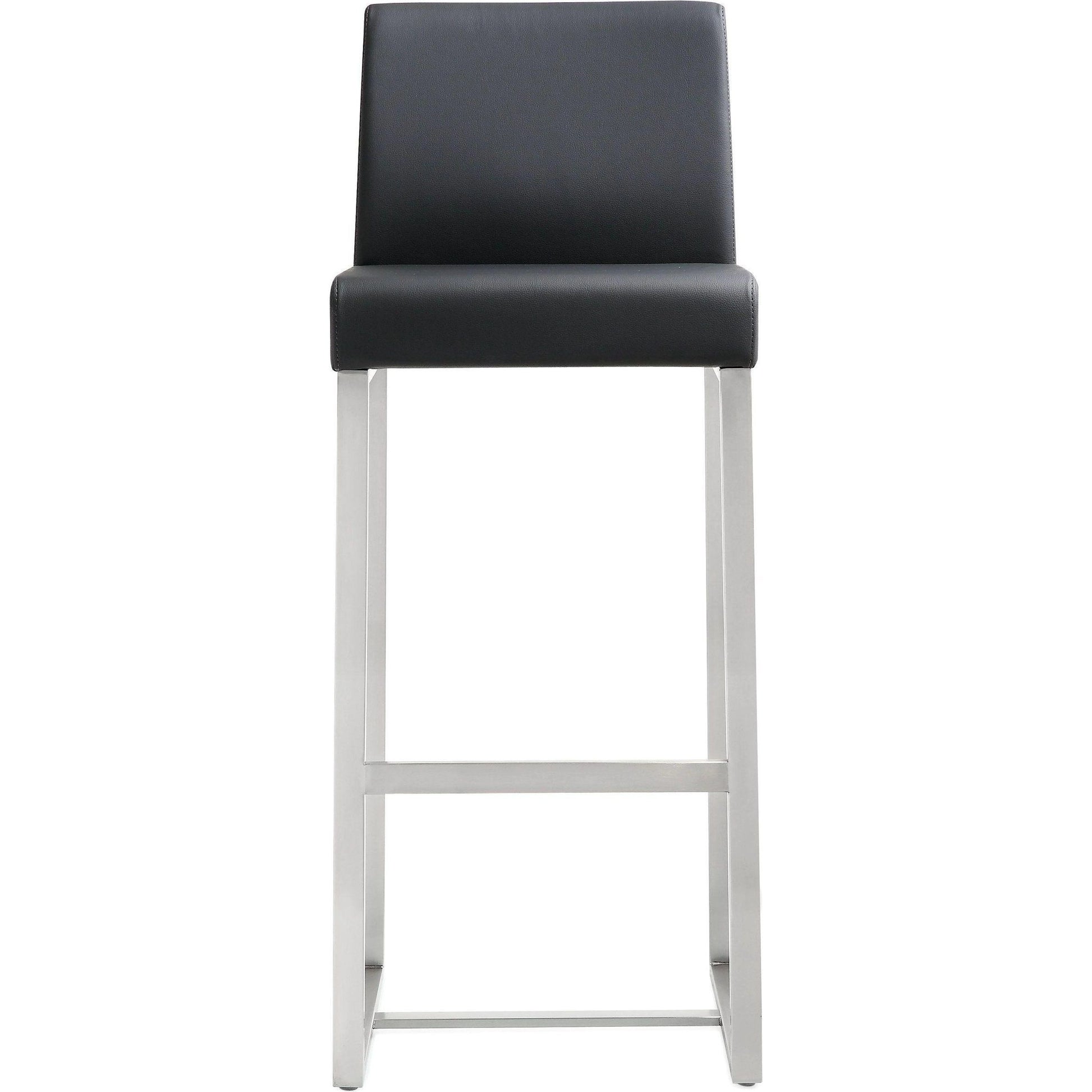 Denmark Steel Barstool (Set of 2) by TOV Furniture. Made from stainless steel, eco leather in a modern style.