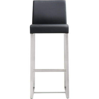 Denmark Steel Barstool (Set of 2) by TOV Furniture. Made from stainless steel, eco leather in a modern style.