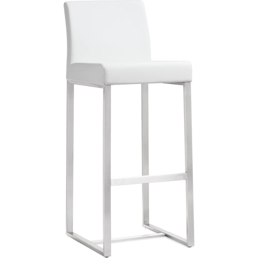 Denmark Steel Barstool by TOV Furniture. Made from stainless steel, eco leather in a modern style.