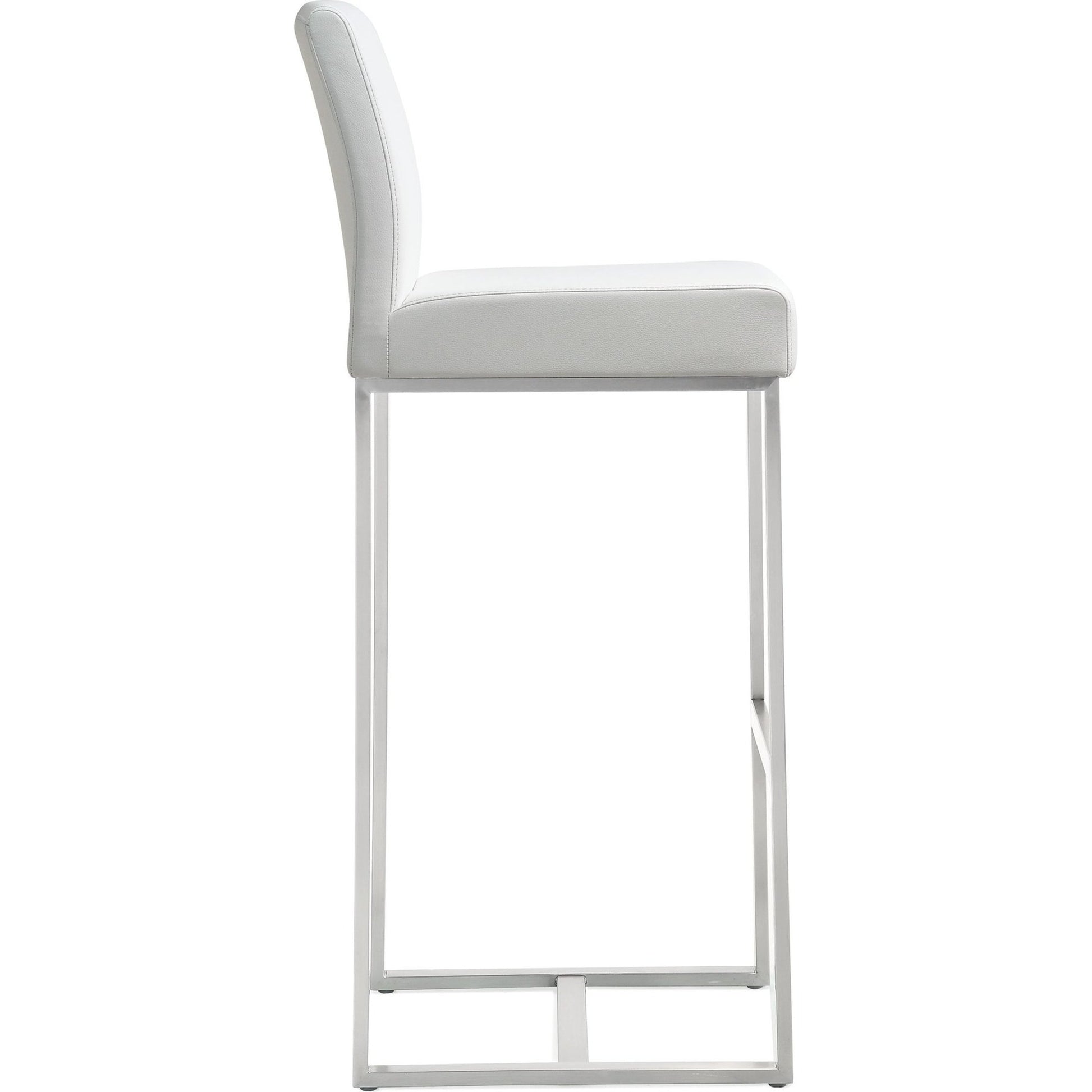 Denmark Steel Barstool (Set of 2) by TOV Furniture. Made from stainless steel, eco leather in a modern style.