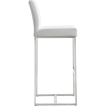 Denmark Steel Barstool (Set of 2) by TOV Furniture. Made from stainless steel, eco leather in a modern style.