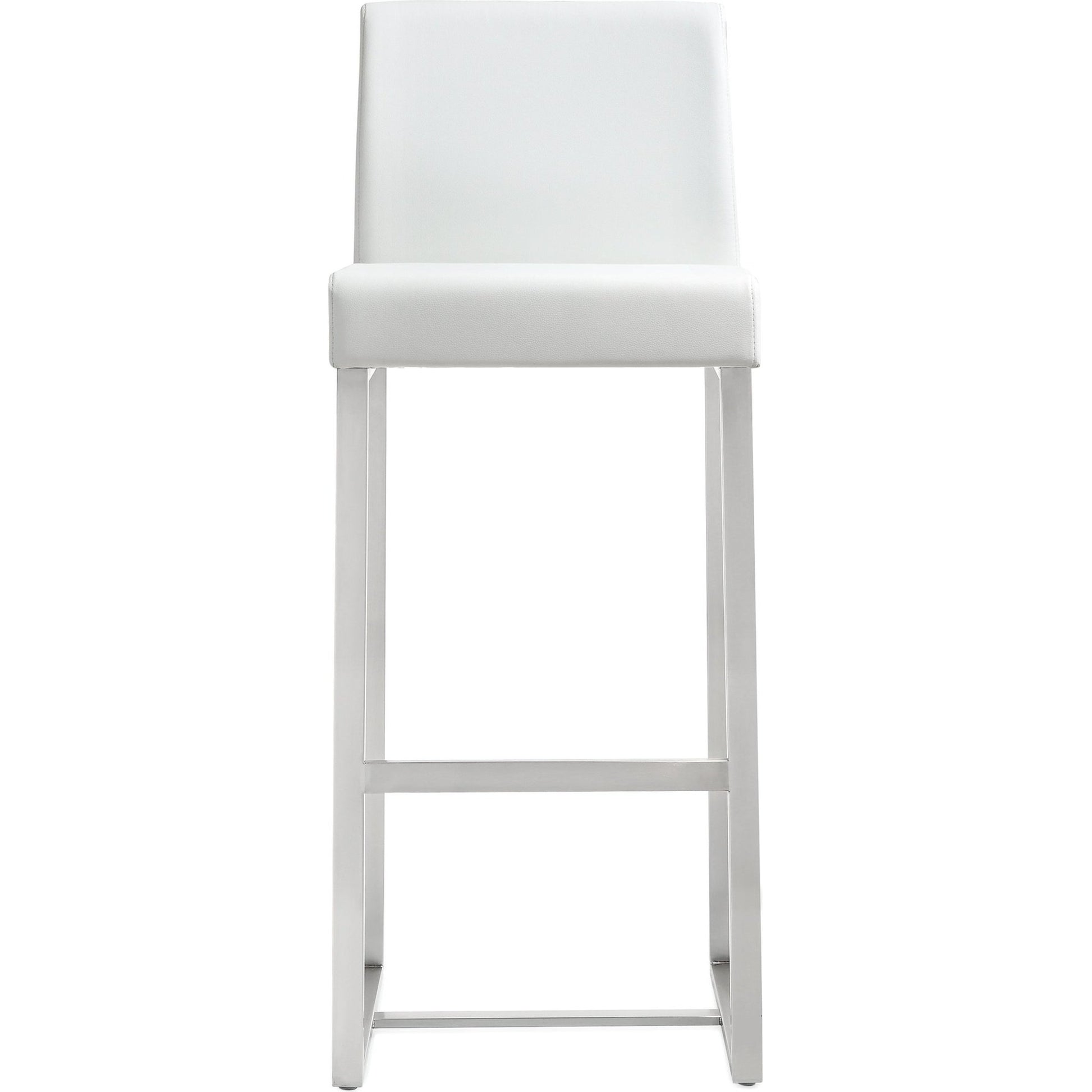 Denmark Steel Barstool (Set of 2) by TOV Furniture. Made from stainless steel, eco leather in a modern style.