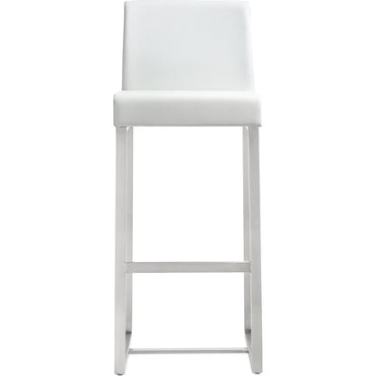 Denmark Steel Barstool (Set of 2) by TOV Furniture. Made from stainless steel, eco leather in a modern style.
