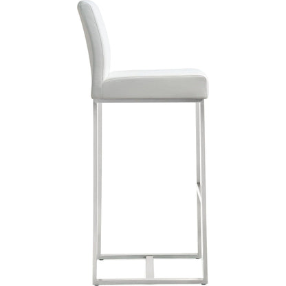 Denmark Steel Barstool (Set of 2) by TOV Furniture. Made from stainless steel, eco leather in a modern style.