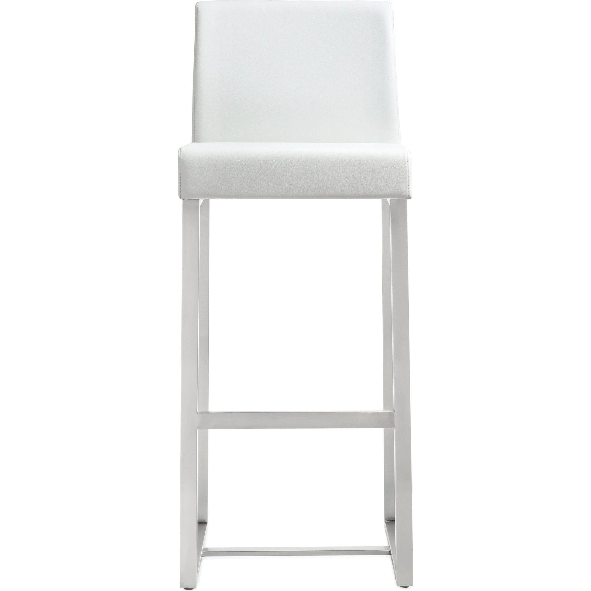 Denmark Steel Barstool (Set of 2) by TOV Furniture. Made from stainless steel, eco leather in a modern style.