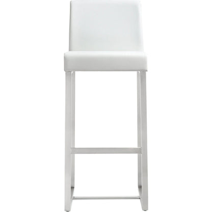 Denmark Steel Barstool (Set of 2) by TOV Furniture. Made from stainless steel, eco leather in a modern style.