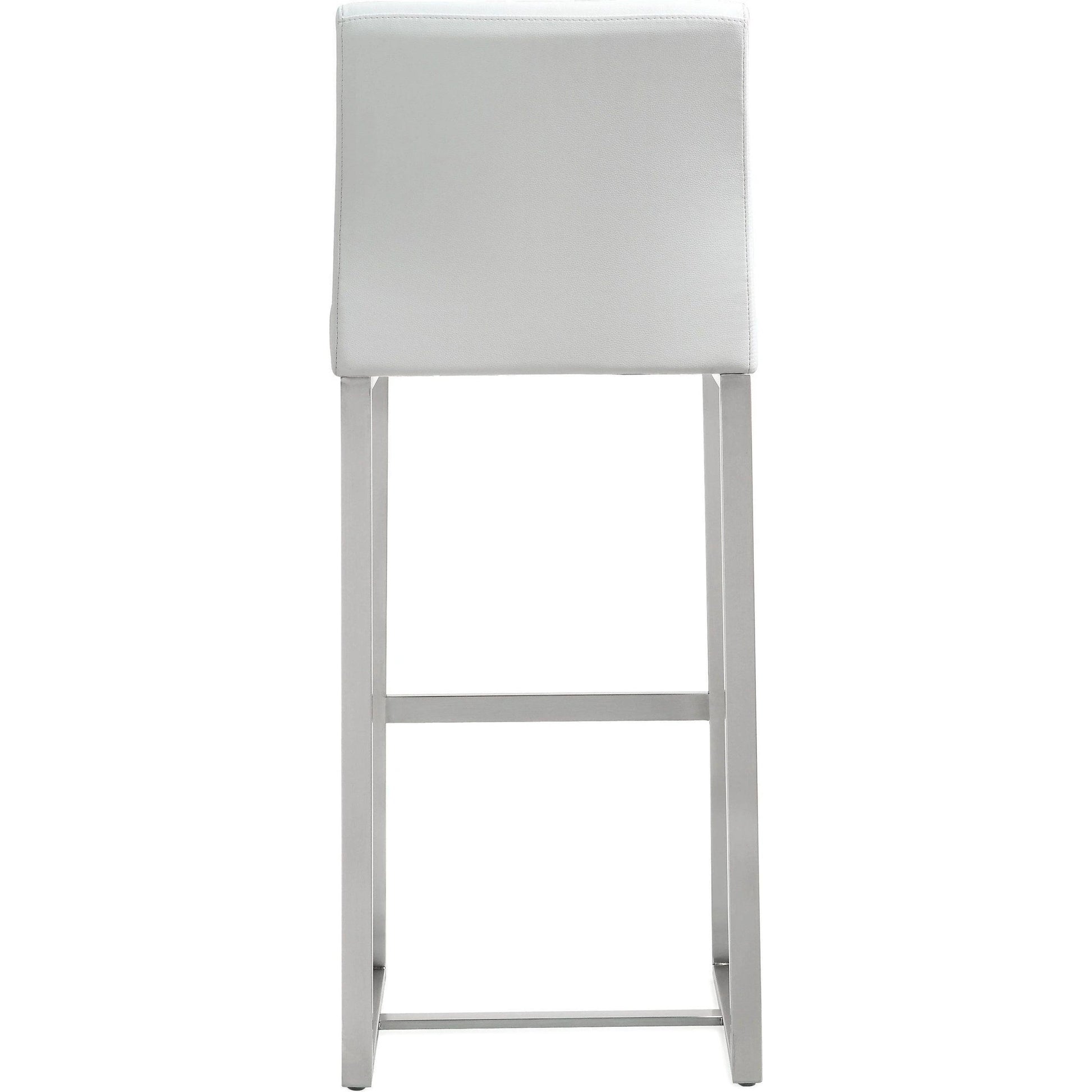 Denmark Steel Barstool (Set of 2) by TOV Furniture. Made from stainless steel, eco leather in a modern style.
