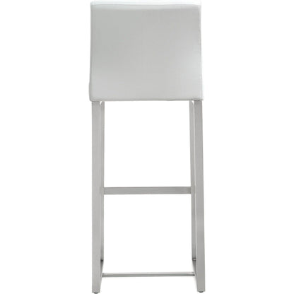 Denmark Steel Barstool (Set of 2) by TOV Furniture. Made from stainless steel, eco leather in a modern style.