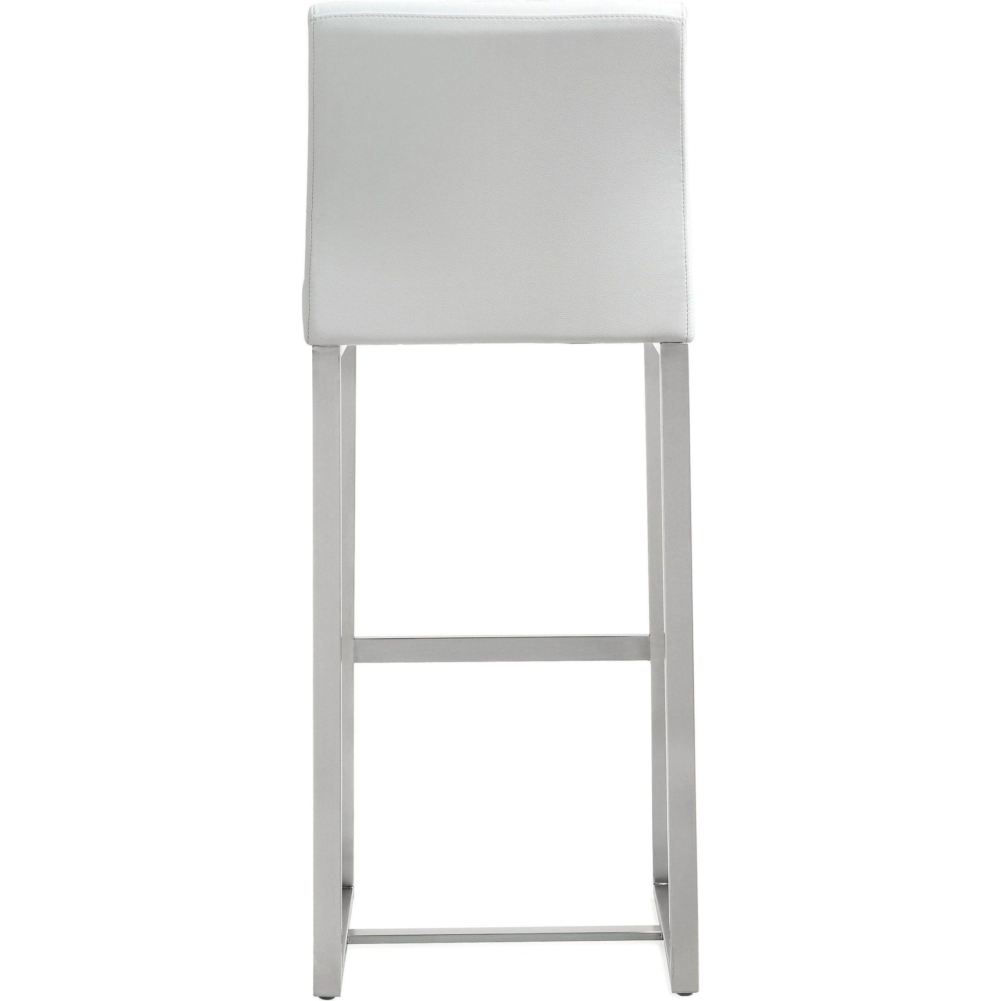Denmark Steel Barstool (Set of 2) by TOV Furniture. Made from stainless steel, eco leather in a modern style.