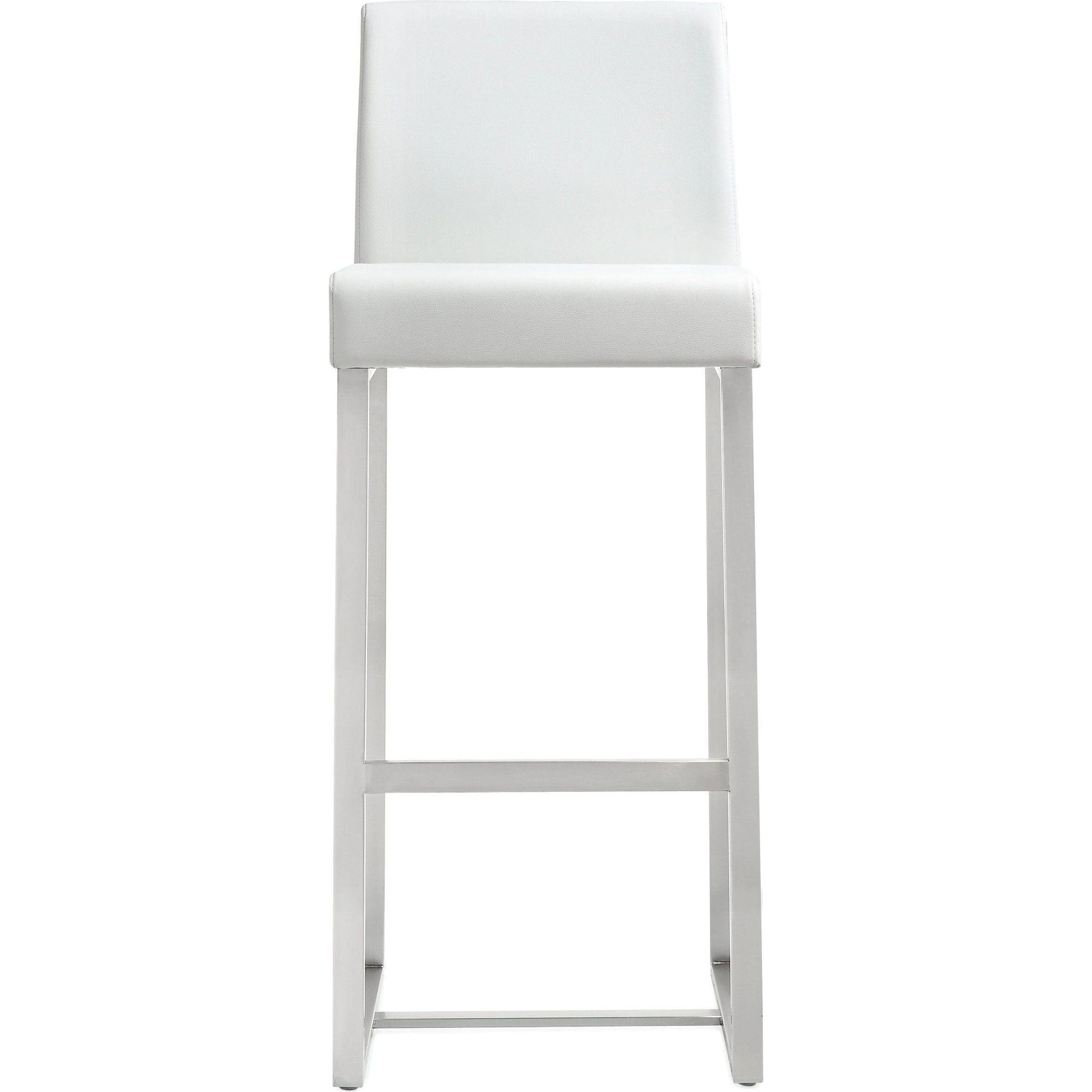 Denmark Steel Barstool (Set of 2) by TOV Furniture. Made from stainless steel, eco leather in a modern style.
