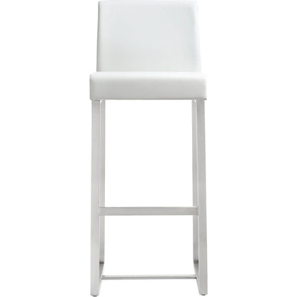 Denmark Steel Barstool (Set of 2) by TOV Furniture. Made from stainless steel, eco leather in a modern style.