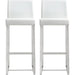 Denmark Steel Barstool (Set of 2) by TOV Furniture. Made from stainless steel, eco leather in a modern style.