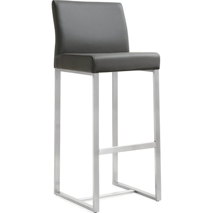 Denmark Steel Barstool (Set of 2) by TOV Furniture. Made from stainless steel, eco leather in a modern style.