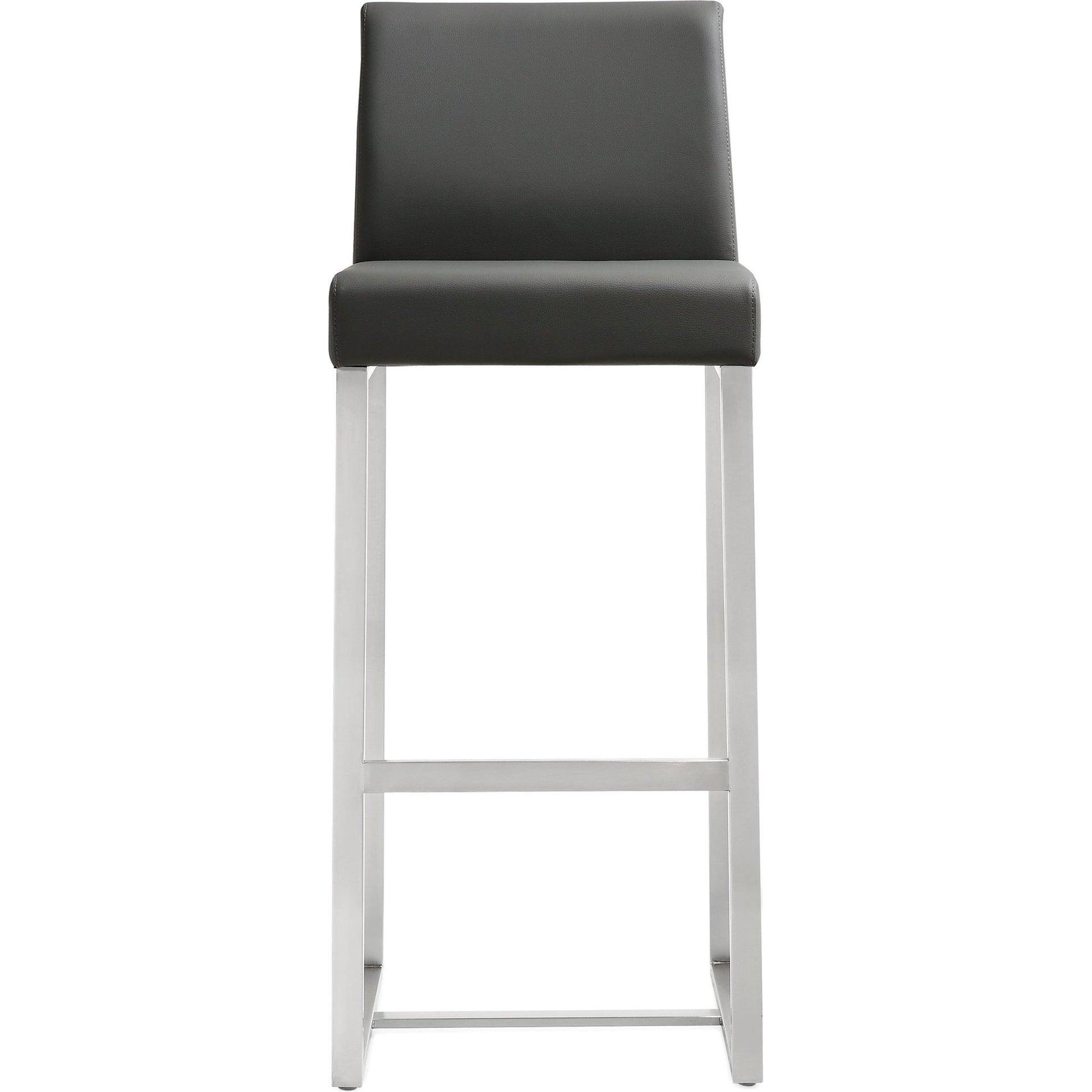 Denmark Steel Barstool (Set of 2) by TOV Furniture. Made from stainless steel, eco leather in a modern style.