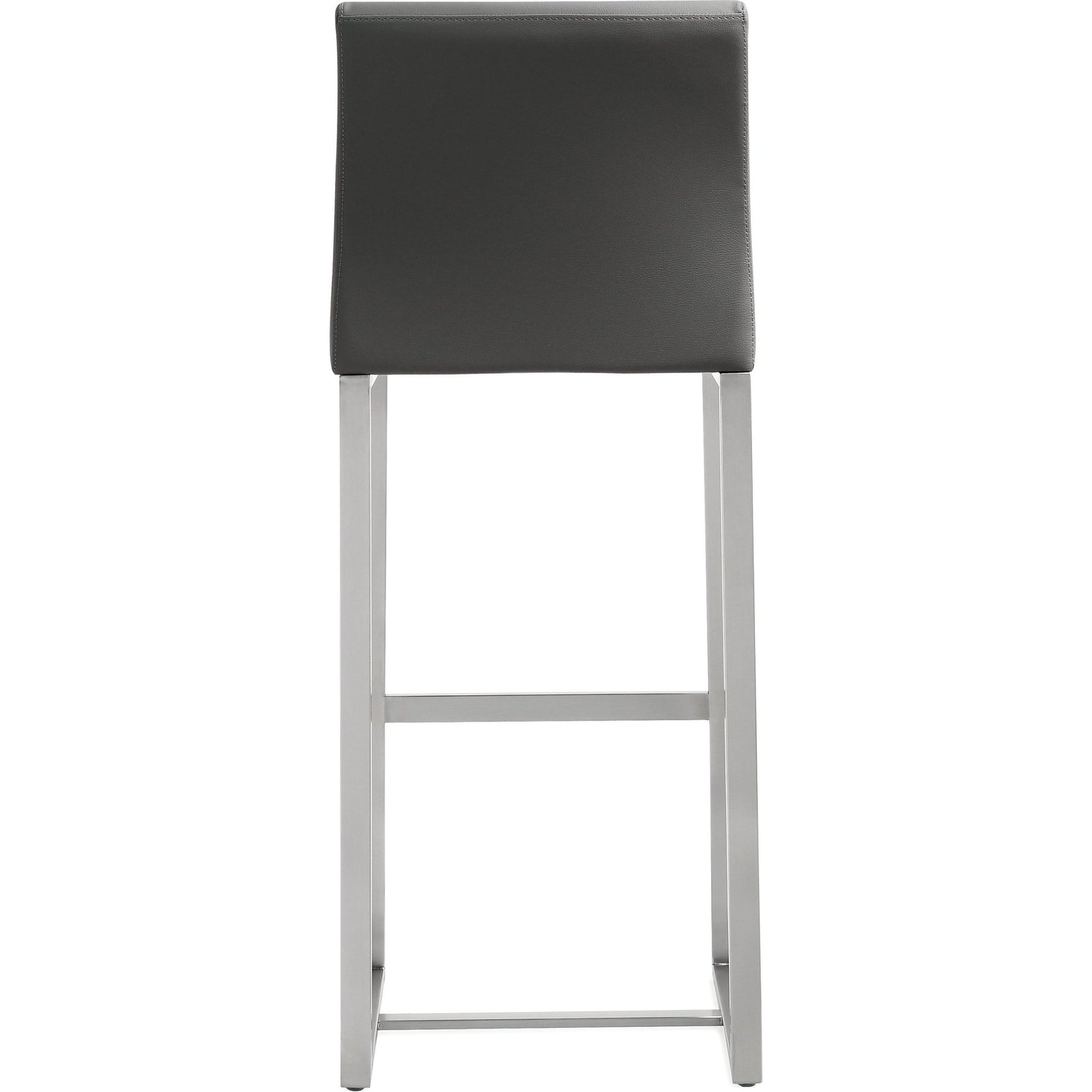 Denmark Steel Barstool (Set of 2) by TOV Furniture. Made from stainless steel, eco leather in a modern style.