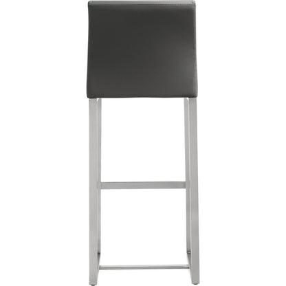 Denmark Steel Barstool (Set of 2) by TOV Furniture. Made from stainless steel, eco leather in a modern style.