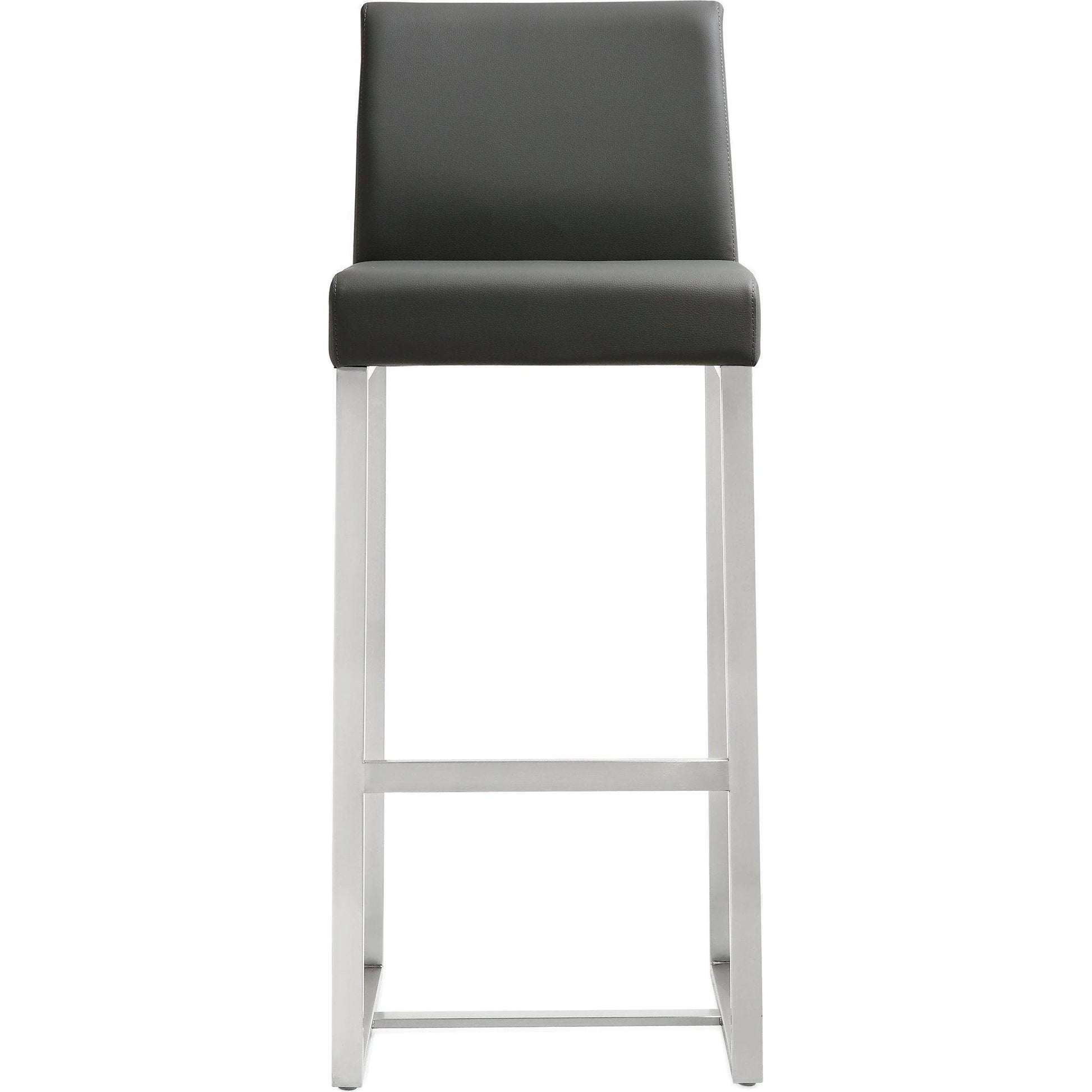 Denmark Steel Barstool (Set of 2) by TOV Furniture. Made from stainless steel, eco leather in a modern style.