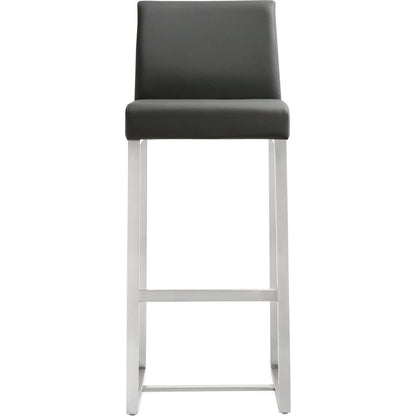 Denmark Steel Barstool (Set of 2) by TOV Furniture. Made from stainless steel, eco leather in a modern style.