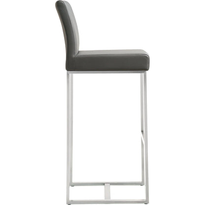 Denmark Steel Barstool (Set of 2) by TOV Furniture. Made from stainless steel, eco leather in a modern style.