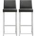 Denmark Steel Barstool (Set of 2) by TOV Furniture. Made from stainless steel, eco leather in a modern style.