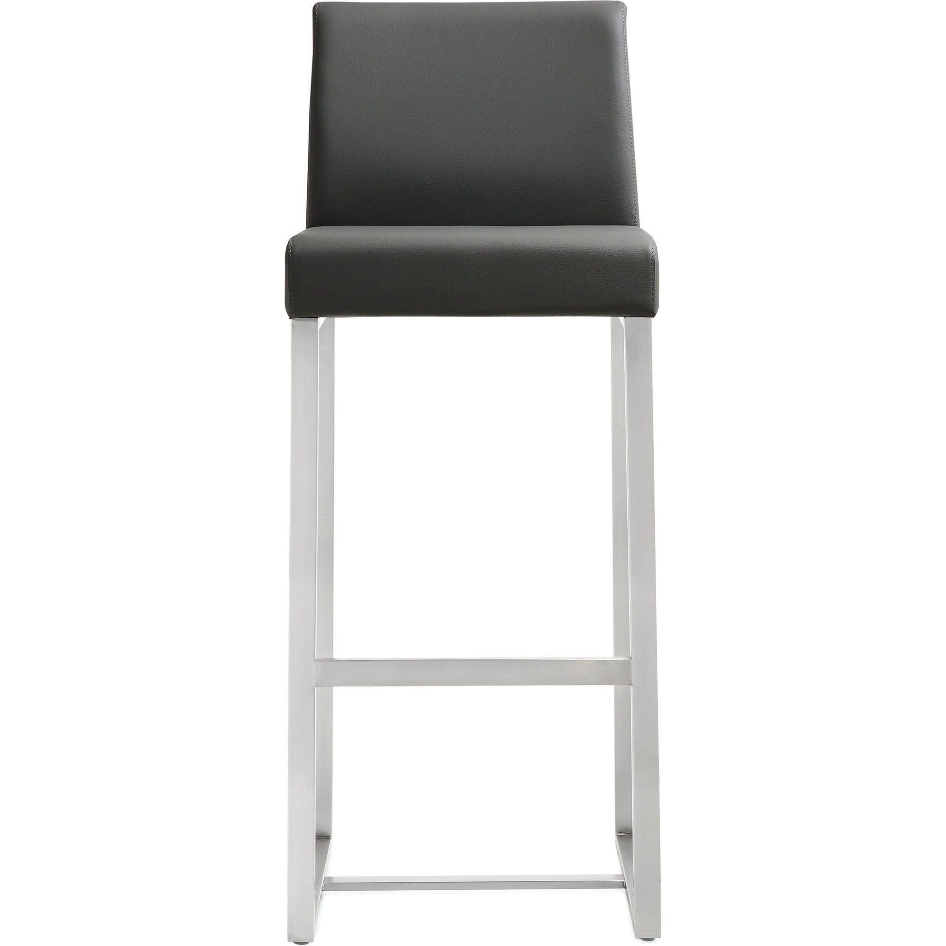 Denmark Steel Barstool (Set of 2) by TOV Furniture. Made from stainless steel, eco leather in a modern style.