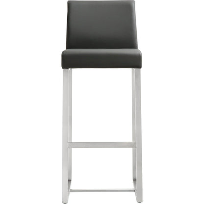 Denmark Steel Barstool (Set of 2) by TOV Furniture. Made from stainless steel, eco leather in a modern style.