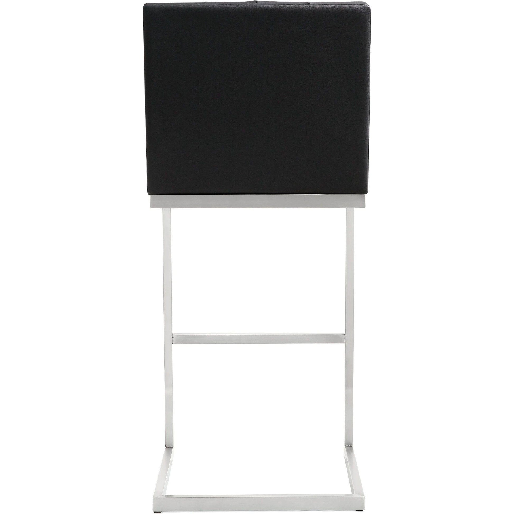 Helsinki Steel Barstool (Set of 2) by TOV Furniture in white. Made from stainless steel, eco leather in a modern style.