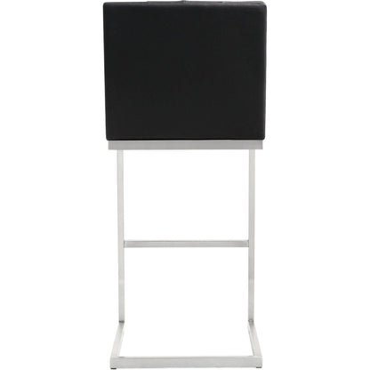 Helsinki Steel Barstool (Set of 2) by TOV Furniture in white. Made from stainless steel, eco leather in a modern style.