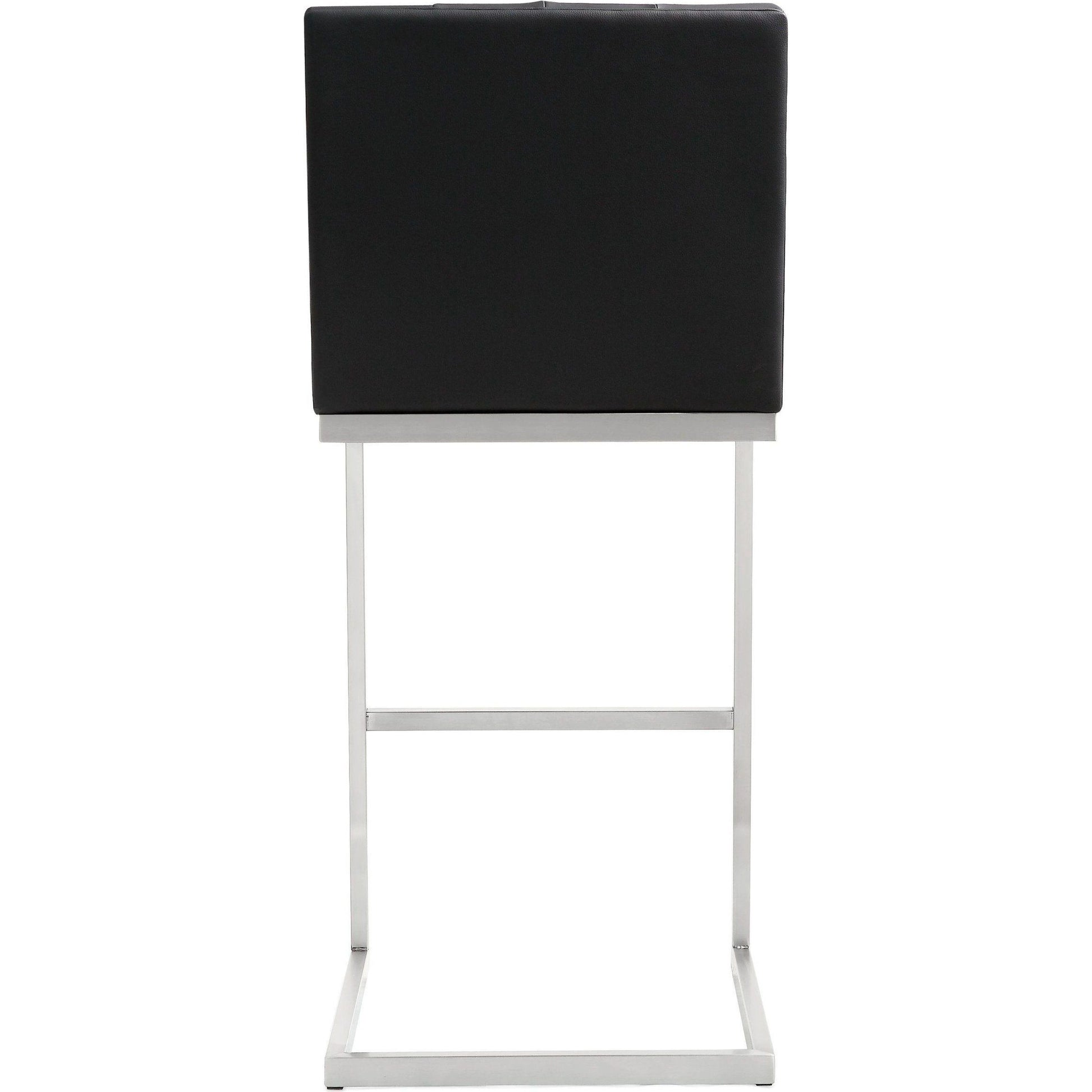 Helsinki Steel Barstool (Set of 2) by TOV Furniture in white. Made from stainless steel, eco leather in a modern style.