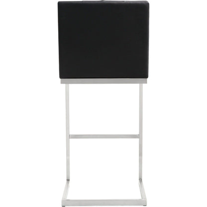 Helsinki Steel Barstool (Set of 2) by TOV Furniture in white. Made from stainless steel, eco leather in a modern style.