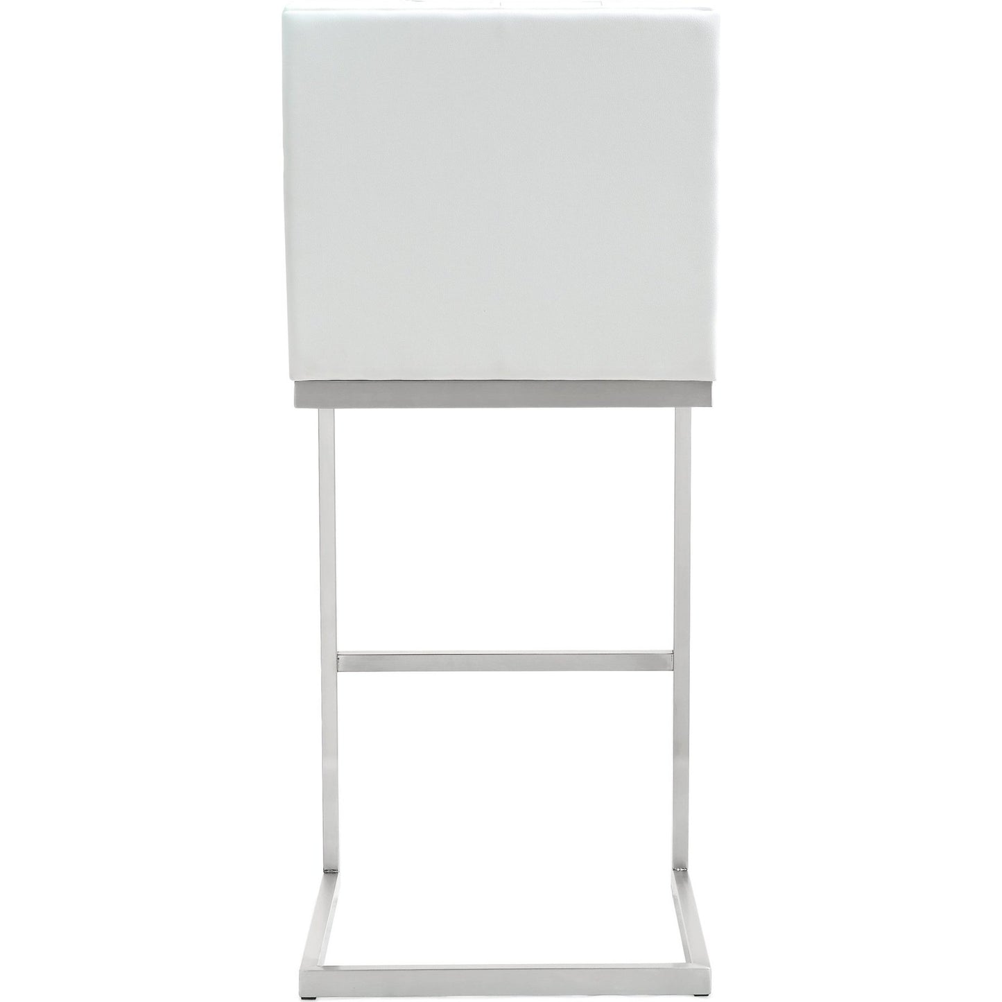005 S-245497 | Additional Silo | Helsinki Steel Barstool (Set of 2) by TOV Furniture in white. Made from stainless steel, eco leather in a modern style.