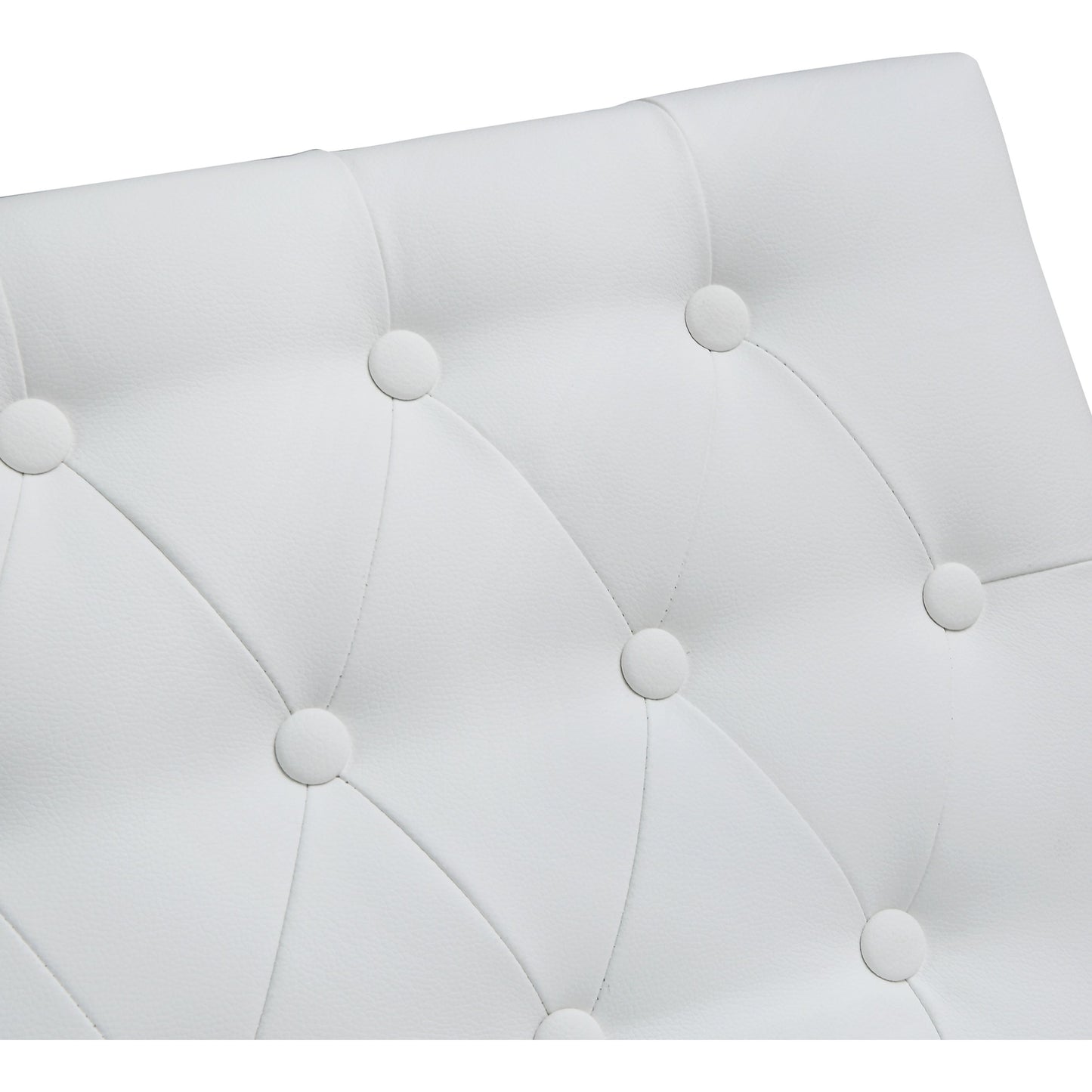 008 S-245497 | Closeup | Helsinki Steel Barstool (Set of 2) by TOV Furniture in white. Made from stainless steel, eco leather in a modern style.