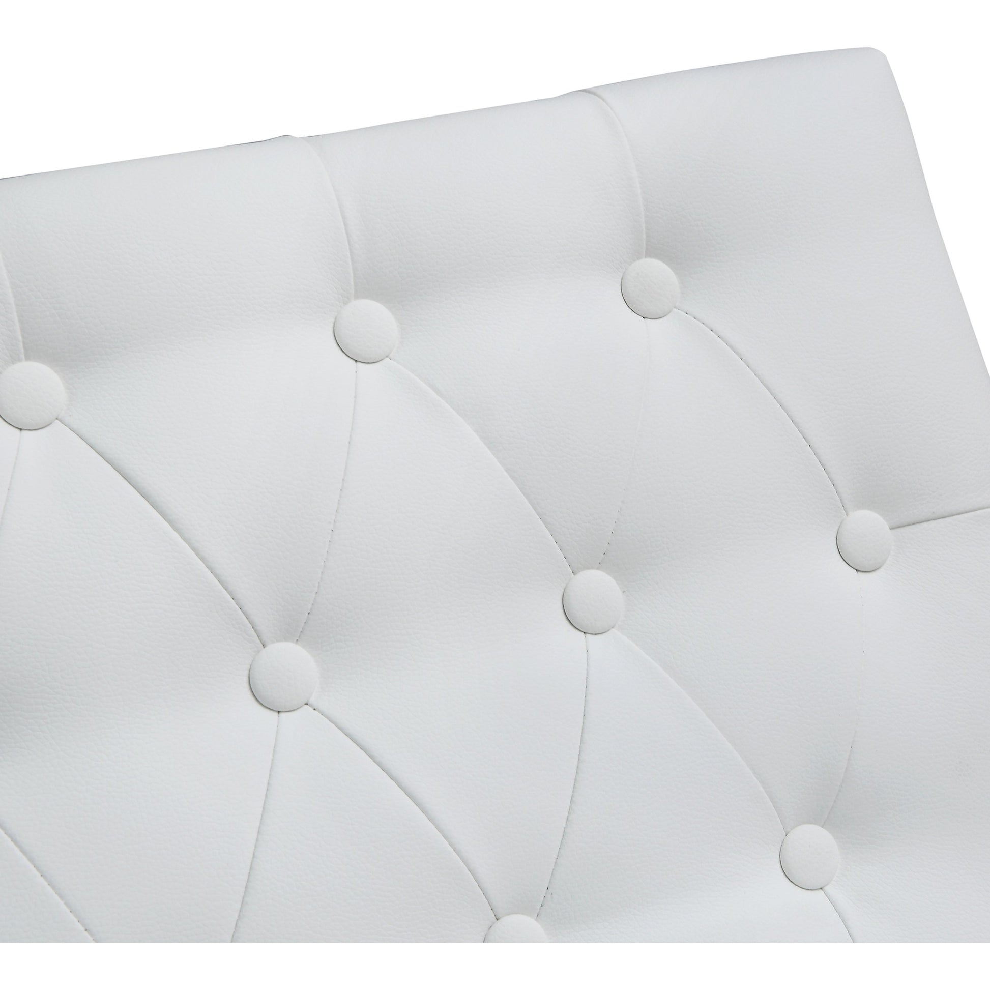 Helsinki Steel Barstool (Set of 2) by TOV Furniture in white. Made from stainless steel, eco leather in a modern style.