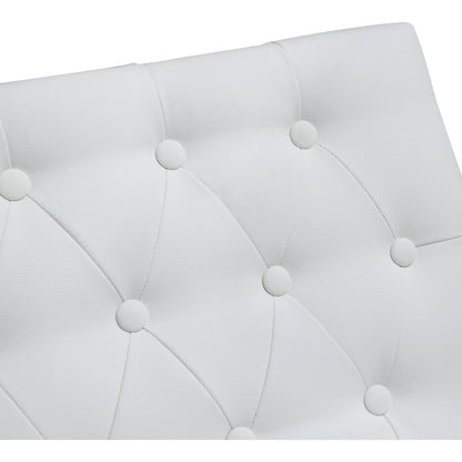 Helsinki Steel Barstool (Set of 2) by TOV Furniture in white. Made from stainless steel, eco leather in a modern style.