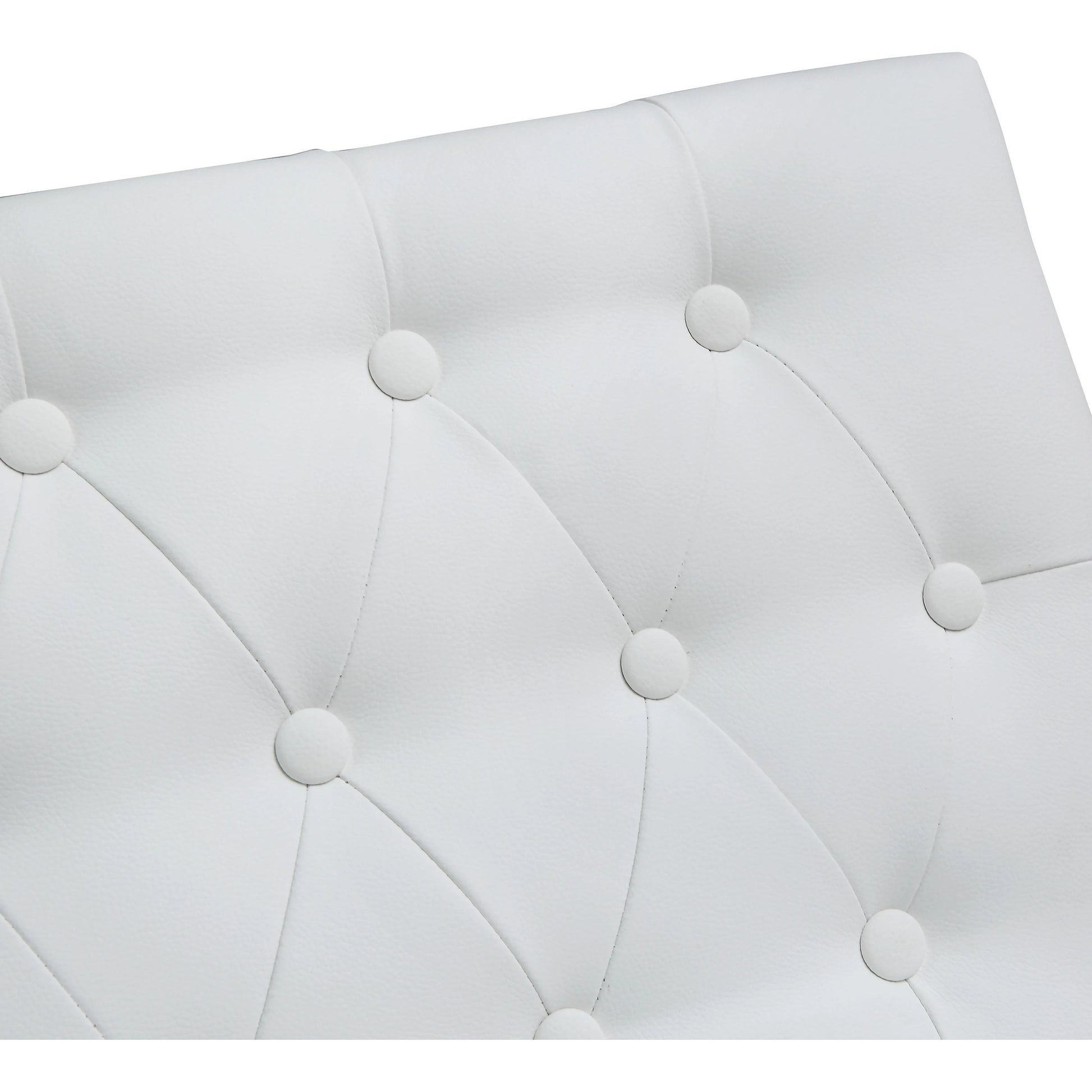 Helsinki Steel Barstool (Set of 2) by TOV Furniture in white. Made from stainless steel, eco leather in a modern style.